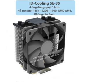 Tản nhiệt chip CPU ID-COOLING SE-35, TDP 180W, 4 ống đồng, Fan 12cm, hỗ trợ socket 1700.