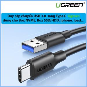 Dây cáp chuyển USB 3.0 ( USB A ) sang Type C ( USB C ) Ugreen, USB 3.0 to Type C, dùng cho Box NVME, Box SSD/HDD, Iphone, Ipad…