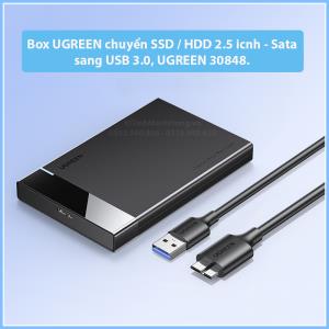 Box UGREEN chuyển SSD / HDD 2.5 inch – SATA sang USB 3.0 / Type C, Ugreen 30848, Ugreen 60734.