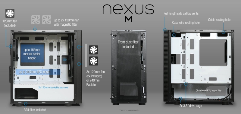Case Tecware Nexus M - Kiếng cường lực ( M_ATX - 03 Fan ) - 3