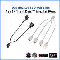 Dây chia Led 5V ARGB - 3 pin - 1 ra 2, 1 ra 4, Đen / Trắng, dài 30cm.