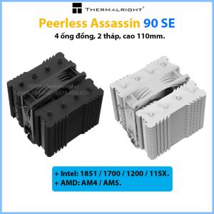 Tản nhiệt chip CPU Thermalright Peerless Assassin 90 SE ( PA90 SE ), 4 ống đồng, 2 tháp, cao 110mm.